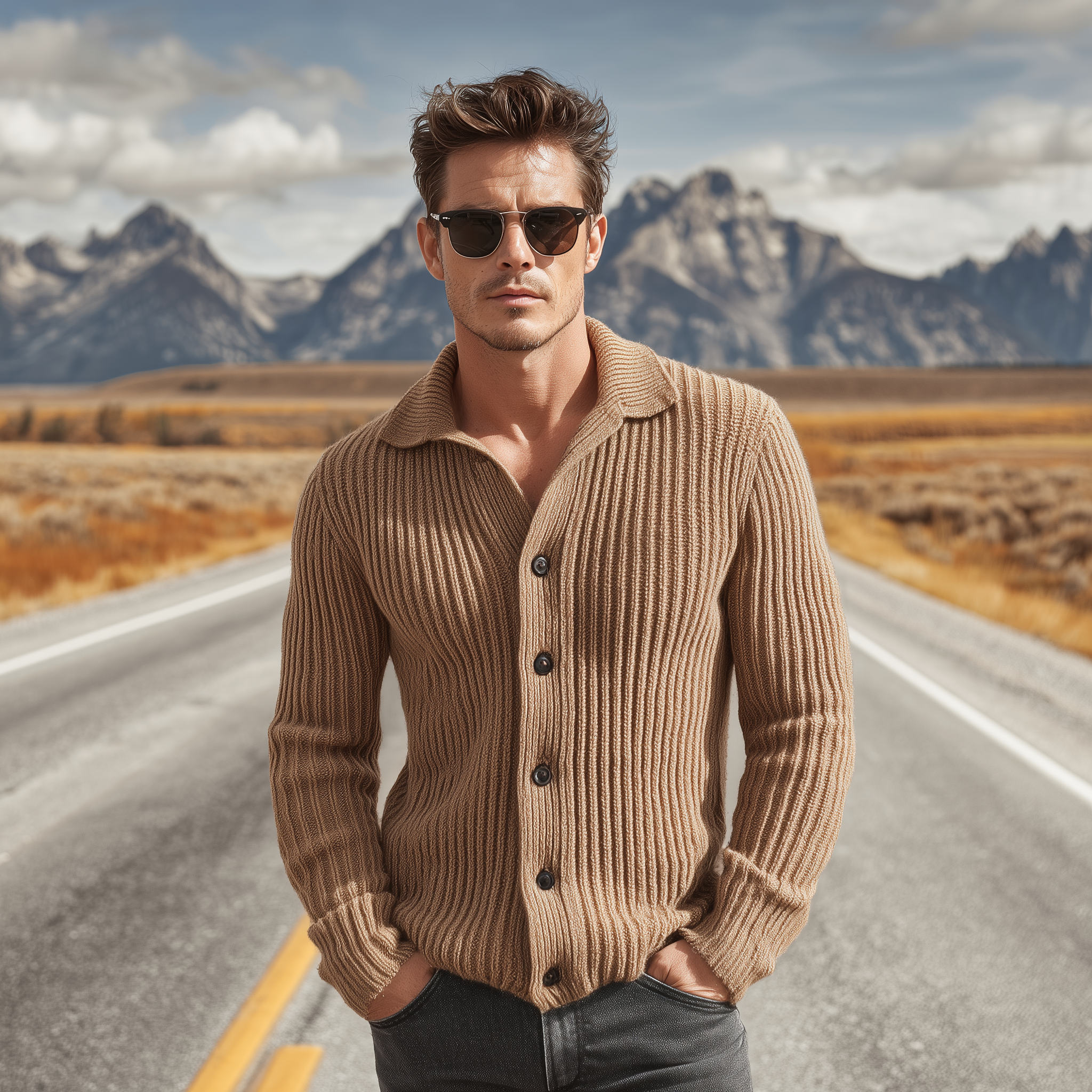 Men's Classic Vintage Lapel Slim-fit Knitted Cardigan MTA0935L9K