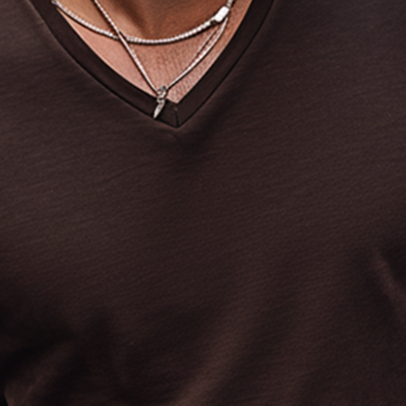 Men's Stylish And Simple Cotton Blend V-neck T-shirt MTA0862L4P
