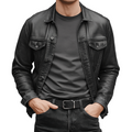 Men's Retro Casual PU LapelJacket MTA0931L3TO