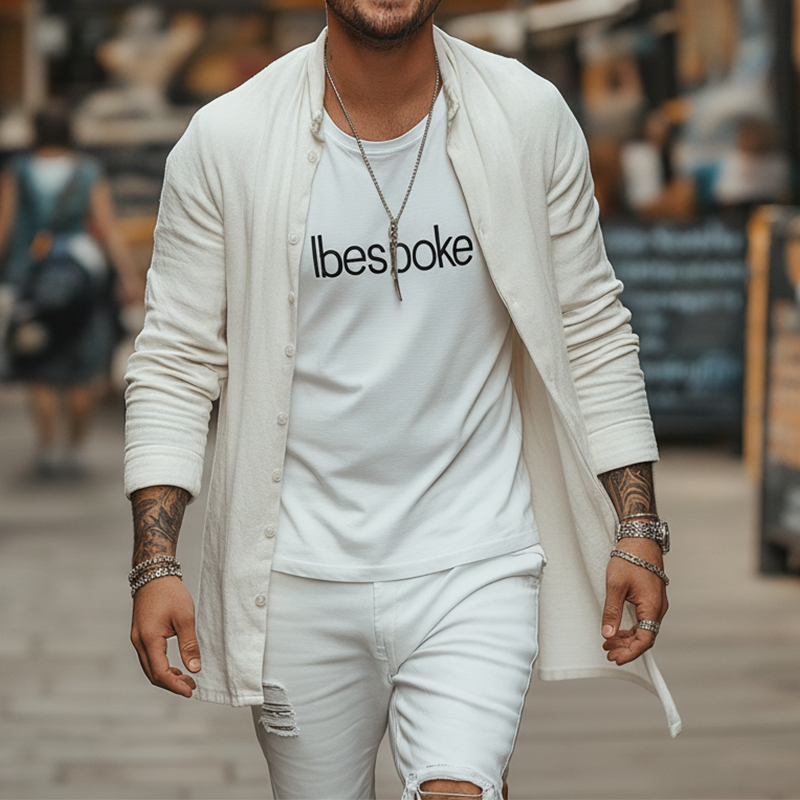 Men's Stylish And Simple Cotton And Linen Blend Button-down Shirt MTA0858L5P