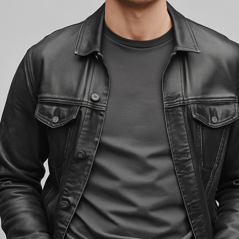 Men's Retro Casual PU LapelJacket MTA0931L3TO